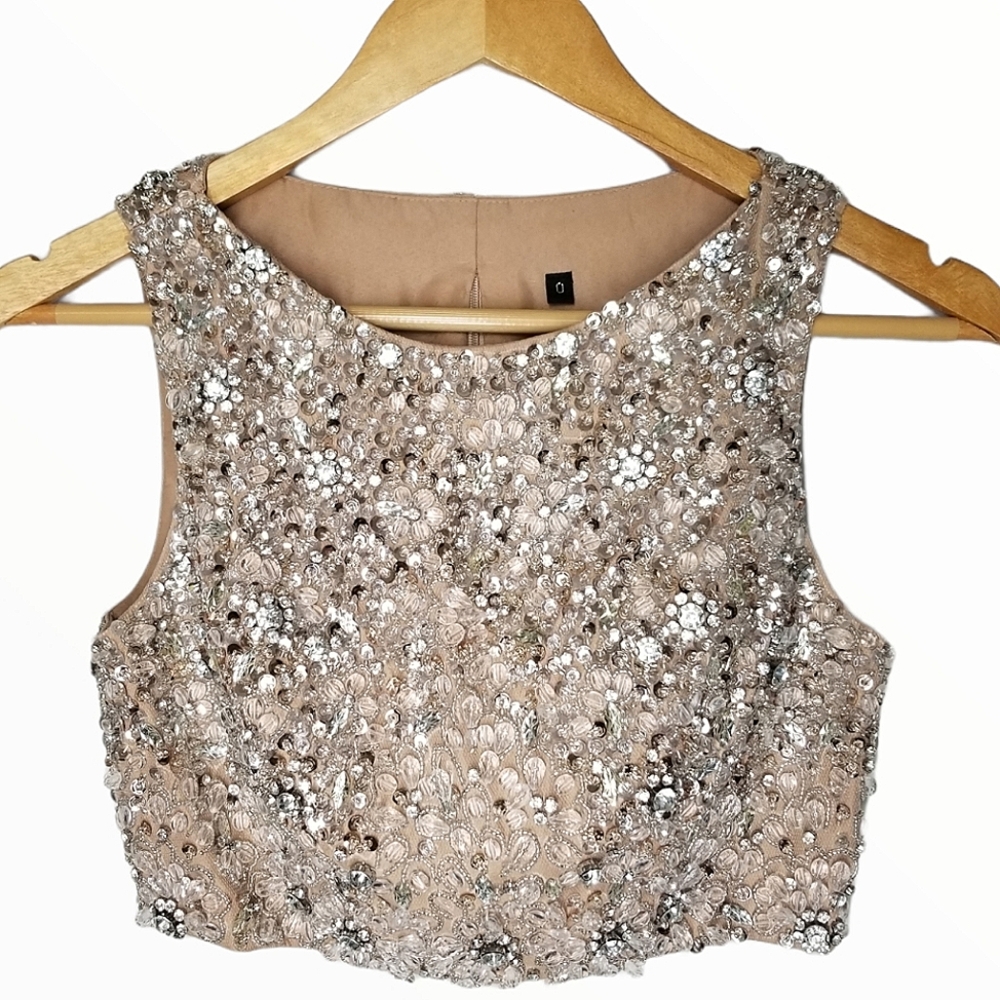 Highly Detailed Beaded Crop Top size 0
